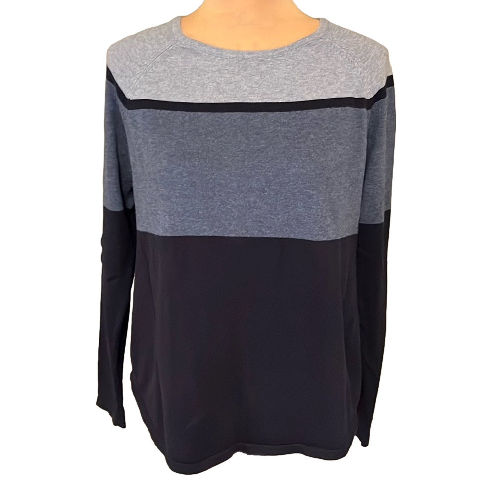 Kim Rogers blue color block sweater size small